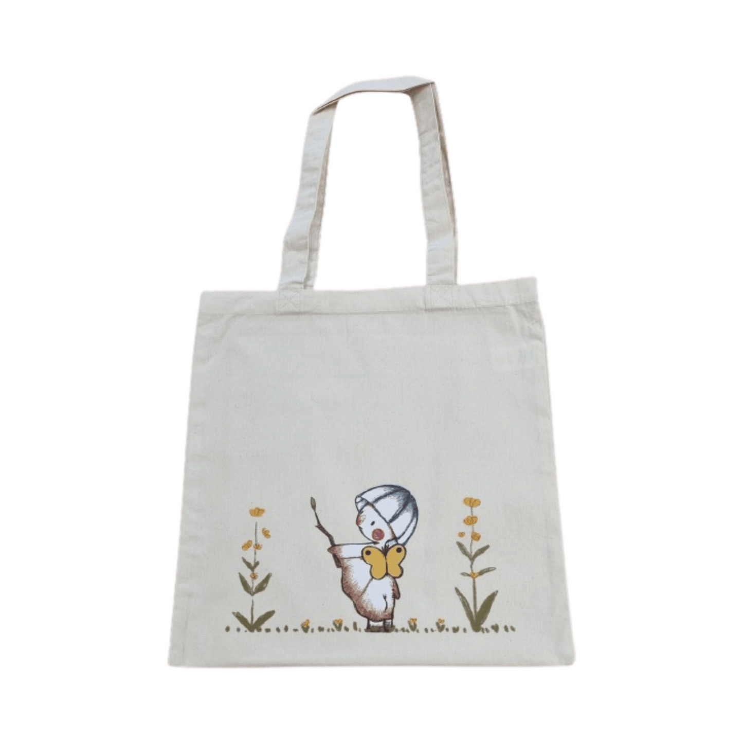 Mohn Art Little Mushroom and Butterfly | Cream Cotton Tote Bag