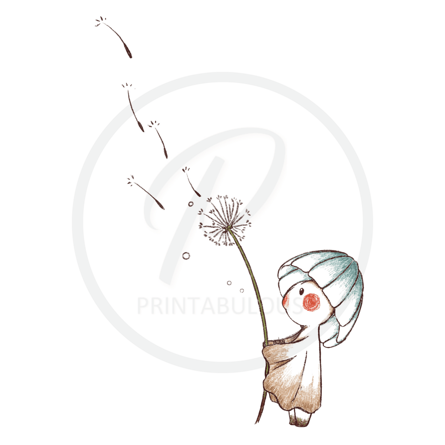 Mohn Art | Little Mushroom and Dandelion Print