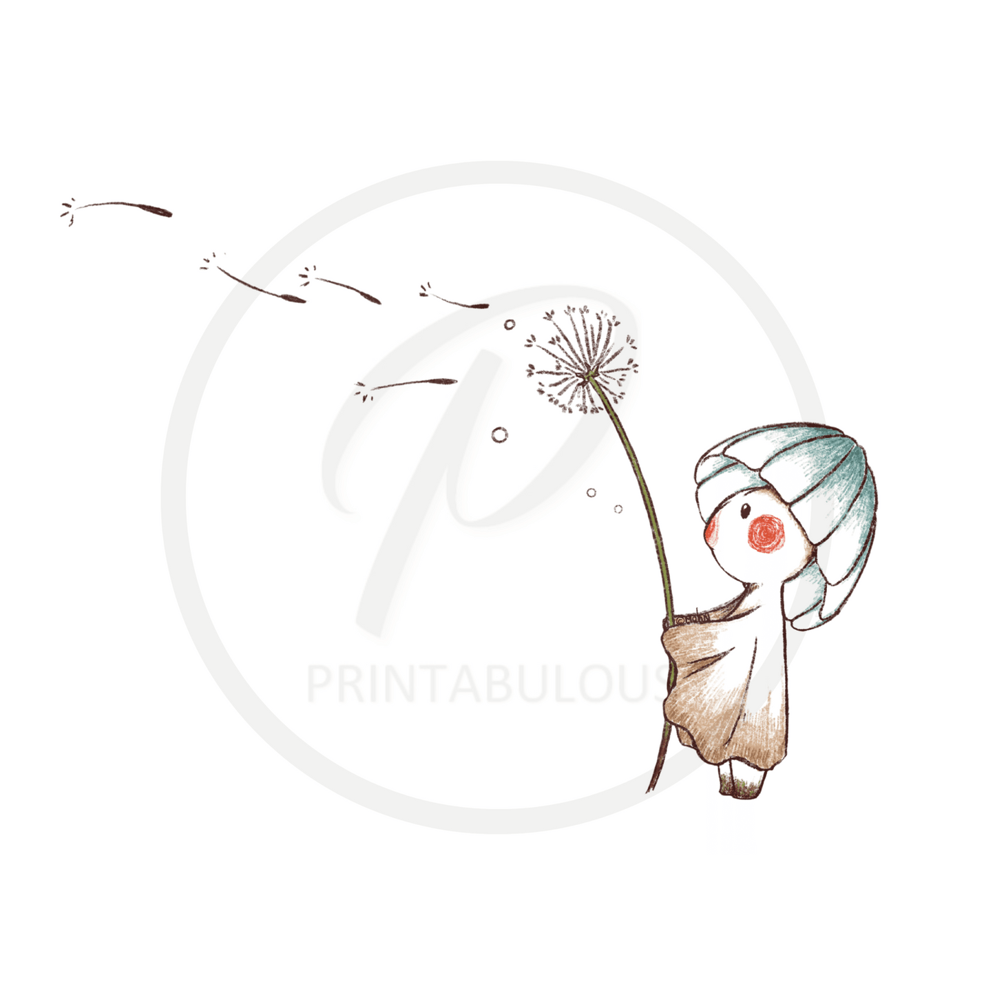 Mohn Art | Little Mushroom and Dandelion Print